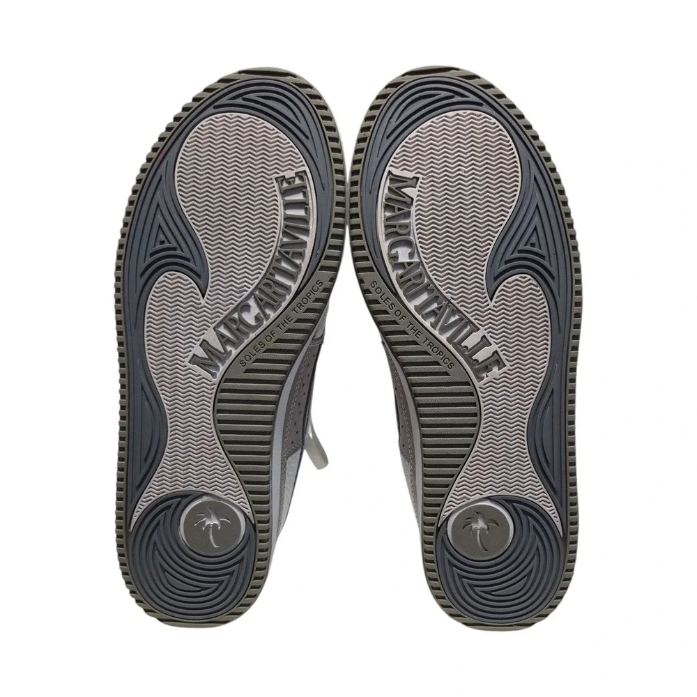 Margaritaville Anguilla‎ Mens 11 Boat Shoes Gray White Leather Loafers